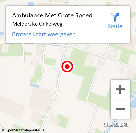 Locatie op kaart van de 112 melding: Ambulance Met Grote Spoed Naar Melderslo, Onkelweg op 12 oktober 2014 20:23