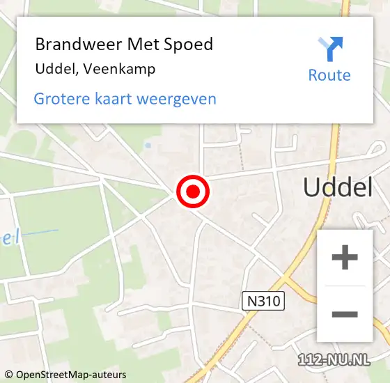 Locatie op kaart van de 112 melding: Brandweer Met Spoed Naar Uddel, Veenkamp op 12 juli 2024 08:02