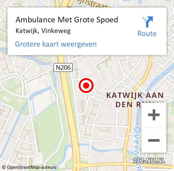 Locatie op kaart van de 112 melding: Ambulance Met Grote Spoed Naar Katwijk, Vinkeweg op 12 juli 2024 08:32