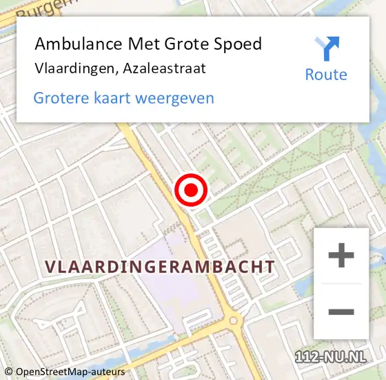 Locatie op kaart van de 112 melding: Ambulance Met Grote Spoed Naar Vlaardingen, Azaleastraat op 12 juli 2024 08:44