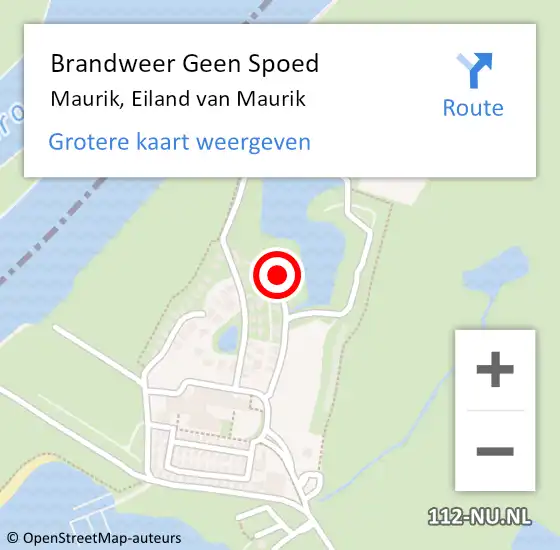 Locatie op kaart van de 112 melding: Brandweer Geen Spoed Naar Maurik, Eiland van Maurik op 12 juli 2024 09:12