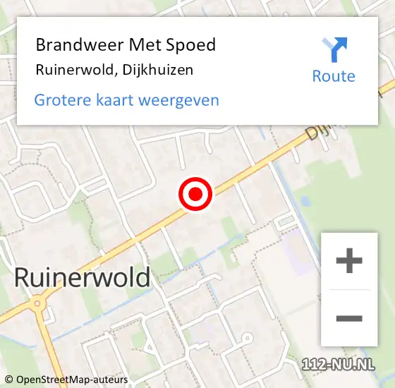 Locatie op kaart van de 112 melding: Brandweer Met Spoed Naar Ruinerwold, Dijkhuizen op 12 juli 2024 09:17