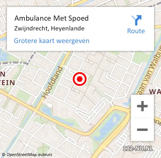 Locatie op kaart van de 112 melding: Ambulance Met Spoed Naar Zwijndrecht, Heyenlande op 12 juli 2024 09:30