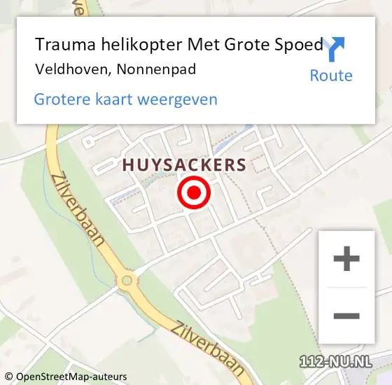 Locatie op kaart van de 112 melding: Trauma helikopter Met Grote Spoed Naar Veldhoven, Nonnenpad op 12 juli 2024 09:58