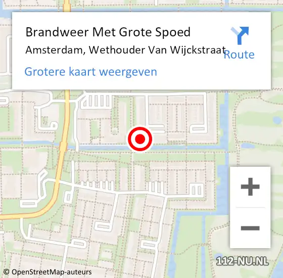 Locatie op kaart van de 112 melding: Brandweer Met Grote Spoed Naar Amsterdam, Wethouder Van Wijckstraat op 12 juli 2024 10:25