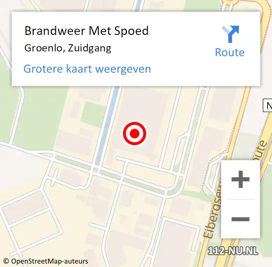 Locatie op kaart van de 112 melding: Brandweer Met Spoed Naar Groenlo, Zuidgang op 12 juli 2024 10:31