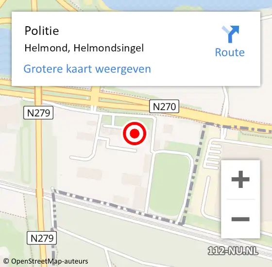 Locatie op kaart van de 112 melding: Politie Helmond, Helmondsingel op 12 juli 2024 11:01