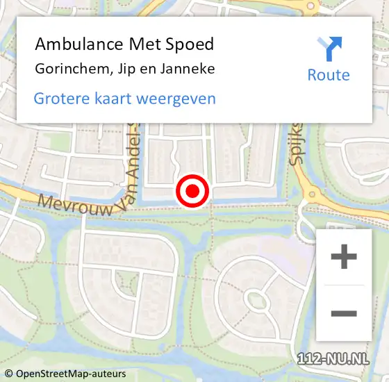 Locatie op kaart van de 112 melding: Ambulance Met Spoed Naar Gorinchem, Jip en Janneke op 12 juli 2024 11:01