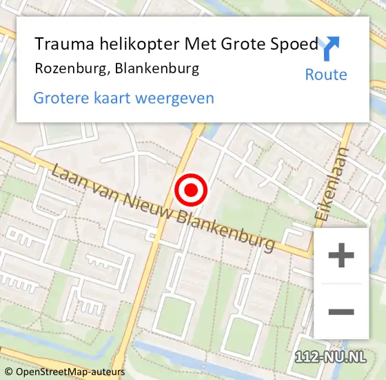 Locatie op kaart van de 112 melding: Trauma helikopter Met Grote Spoed Naar Rozenburg, Blankenburg op 12 juli 2024 11:09