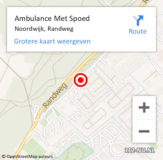 Locatie op kaart van de 112 melding: Ambulance Met Spoed Naar Noordwijk, Randweg op 12 juli 2024 11:45