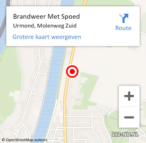 Locatie op kaart van de 112 melding: Brandweer Met Spoed Naar Urmond, Molenweg Zuid op 12 juli 2024 11:53