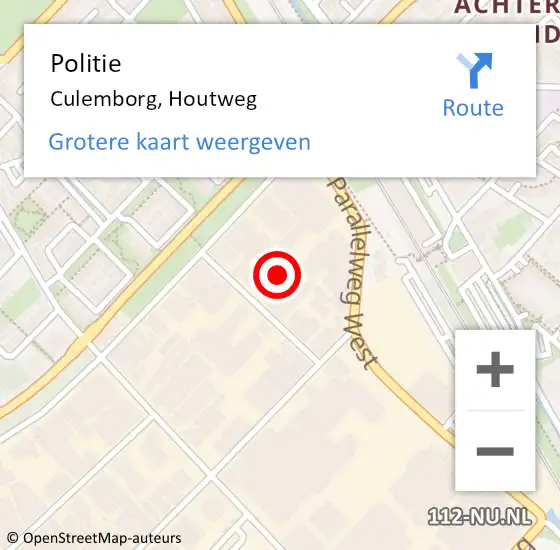 Locatie op kaart van de 112 melding: Politie Culemborg, Houtweg op 12 juli 2024 11:57