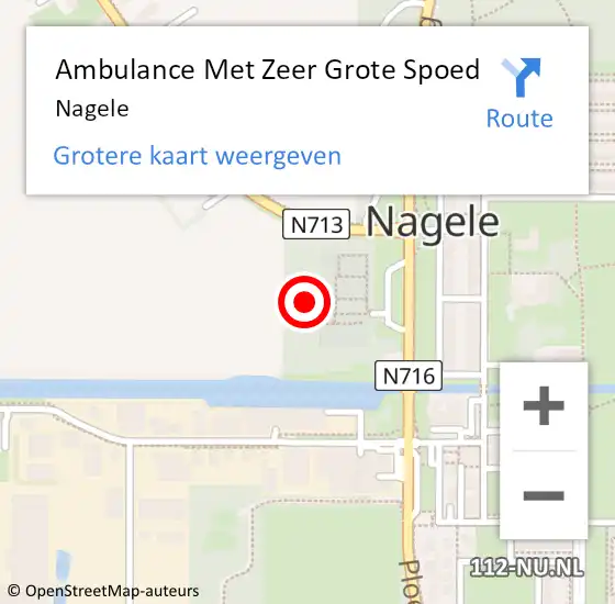 Locatie op kaart van de 112 melding: Ambulance Met Zeer Grote Spoed Naar Nagele op 12 juli 2024 12:04