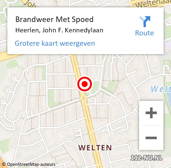 Locatie op kaart van de 112 melding: Brandweer Met Spoed Naar Heerlen, John F. Kennedylaan op 12 juli 2024 12:26