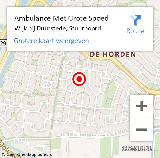 Locatie op kaart van de 112 melding: Ambulance Met Grote Spoed Naar Wijk bij Duurstede, Stuurboord op 12 oktober 2014 21:14