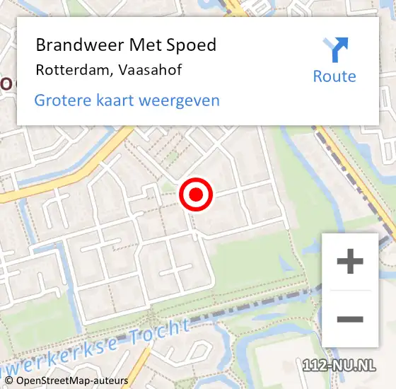 Locatie op kaart van de 112 melding: Brandweer Met Spoed Naar Rotterdam, Vaasahof op 12 juli 2024 12:42