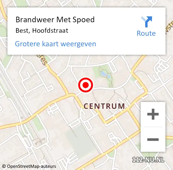 Locatie op kaart van de 112 melding: Brandweer Met Spoed Naar Best, Hoofdstraat op 12 juli 2024 12:46