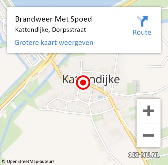 Locatie op kaart van de 112 melding: Brandweer Met Spoed Naar Kattendijke, Dorpsstraat op 12 juli 2024 13:05