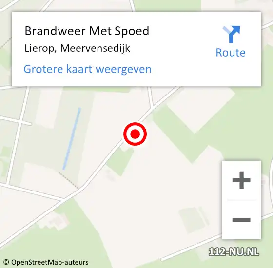 Locatie op kaart van de 112 melding: Brandweer Met Spoed Naar Lierop, Meervensedijk op 12 juli 2024 13:21