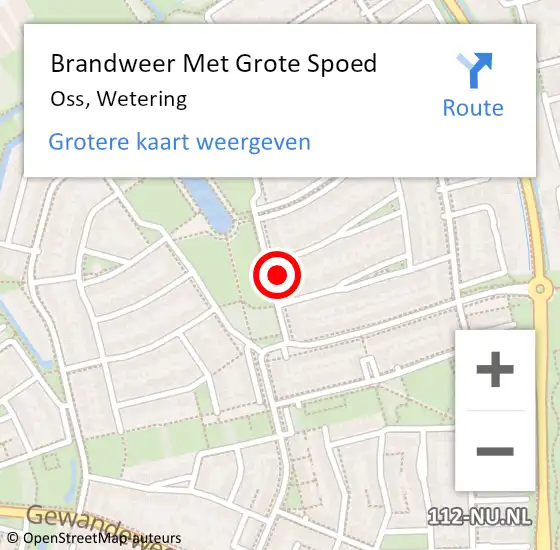 Locatie op kaart van de 112 melding: Brandweer Met Grote Spoed Naar Oss, Wetering op 12 juli 2024 13:42