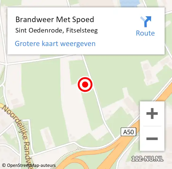 Locatie op kaart van de 112 melding: Brandweer Met Spoed Naar Sint Oedenrode, Fitselsteeg op 12 juli 2024 13:46