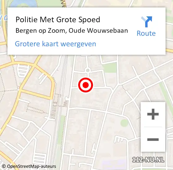 Locatie op kaart van de 112 melding: Politie Met Grote Spoed Naar Bergen op Zoom, Oude Wouwsebaan op 12 juli 2024 13:58