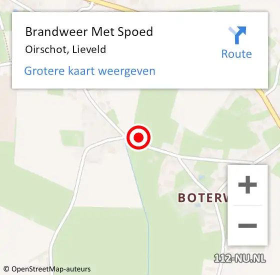 Locatie op kaart van de 112 melding: Brandweer Met Spoed Naar Oirschot, Lieveld op 12 juli 2024 14:03