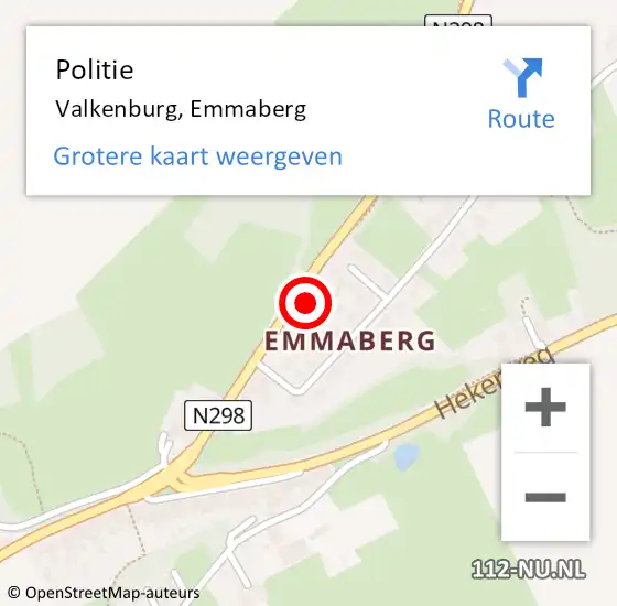 Locatie op kaart van de 112 melding: Politie Valkenburg, Emmaberg op 12 juli 2024 14:14