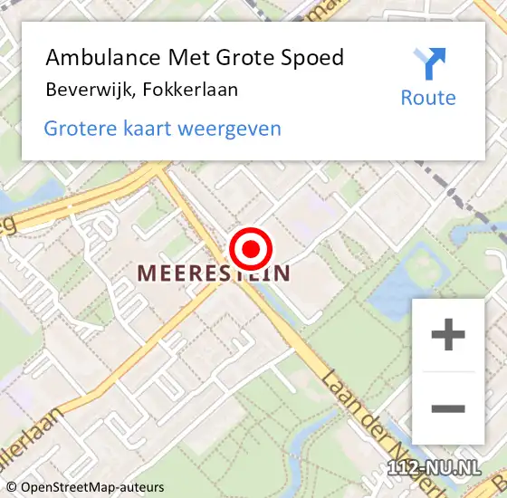 Locatie op kaart van de 112 melding: Ambulance Met Grote Spoed Naar Beverwijk, Fokkerlaan op 12 juli 2024 14:32