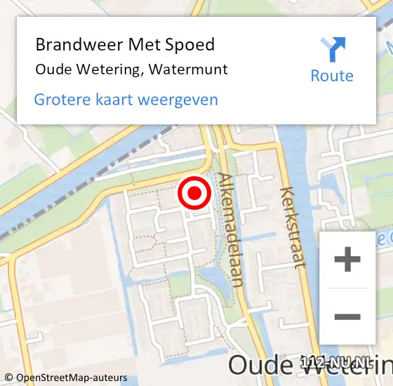 Locatie op kaart van de 112 melding: Brandweer Met Spoed Naar Oude Wetering, Watermunt op 12 oktober 2014 21:42