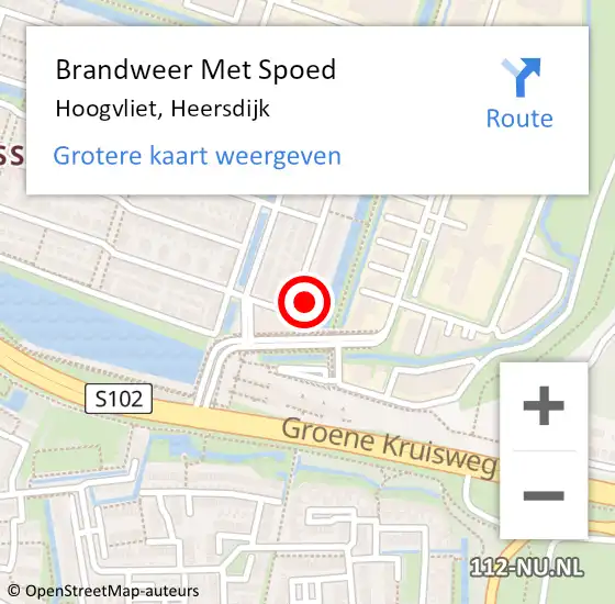 Locatie op kaart van de 112 melding: Brandweer Met Spoed Naar Hoogvliet, Heersdijk op 12 juli 2024 15:39