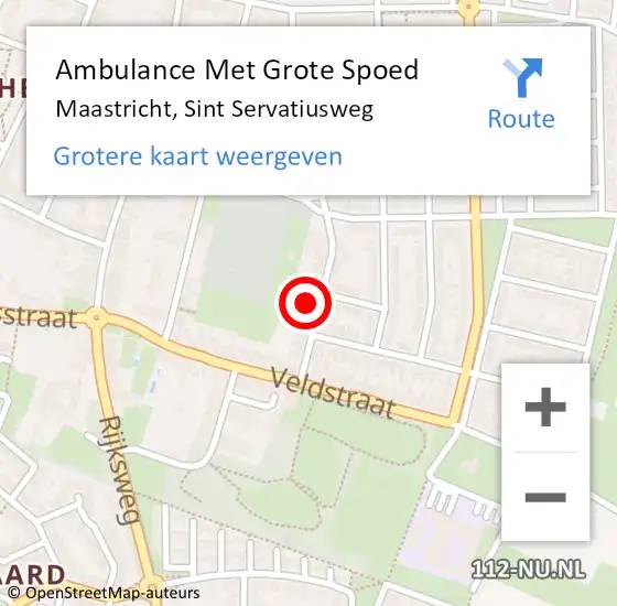 Locatie op kaart van de 112 melding: Ambulance Met Grote Spoed Naar Maastricht, Sint Servatiusweg op 12 oktober 2014 21:48