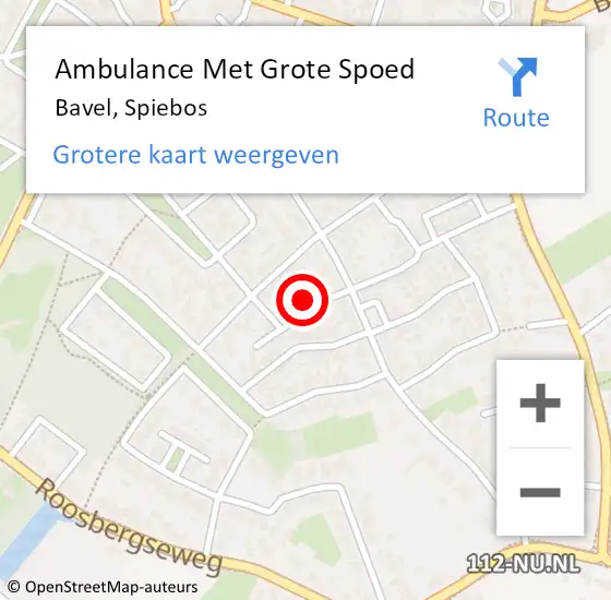 Locatie op kaart van de 112 melding: Ambulance Met Grote Spoed Naar Bavel, Spiebos op 17 oktober 2013 12:49