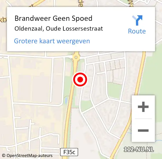 Locatie op kaart van de 112 melding: Brandweer Geen Spoed Naar Oldenzaal, Oude Lossersestraat op 12 juli 2024 16:29