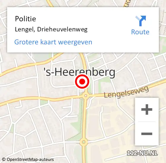 Locatie op kaart van de 112 melding: Politie Lengel, Drieheuvelenweg op 12 juli 2024 17:04