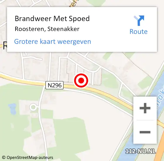 Locatie op kaart van de 112 melding: Brandweer Met Spoed Naar Roosteren, Steenakker op 12 juli 2024 17:06