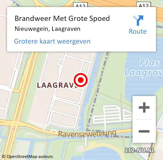 Locatie op kaart van de 112 melding: Brandweer Met Grote Spoed Naar Nieuwegein, Laagraven op 12 juli 2024 17:08