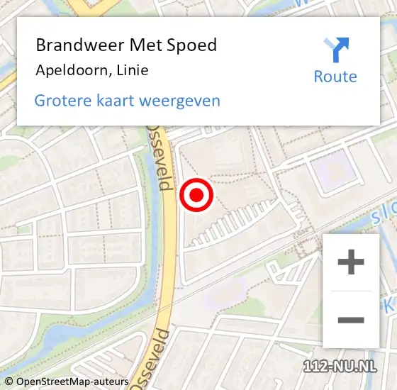 Locatie op kaart van de 112 melding: Brandweer Met Spoed Naar Apeldoorn, Linie op 12 juli 2024 17:25