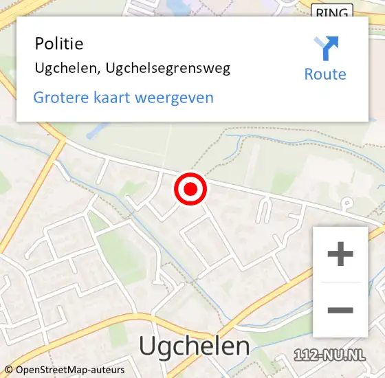 Locatie op kaart van de 112 melding: Politie Ugchelen, Ugchelsegrensweg op 12 juli 2024 17:28