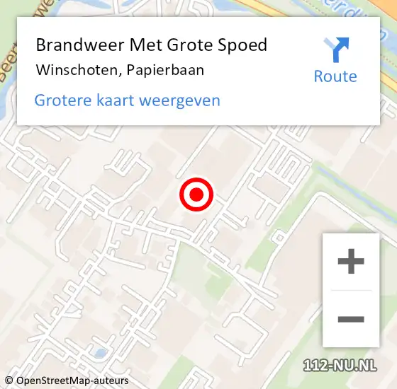 Locatie op kaart van de 112 melding: Brandweer Met Grote Spoed Naar Winschoten, Papierbaan op 12 juli 2024 17:33