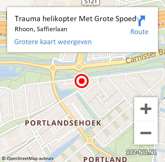 Locatie op kaart van de 112 melding: Trauma helikopter Met Grote Spoed Naar Rhoon, Saffierlaan op 12 juli 2024 17:38