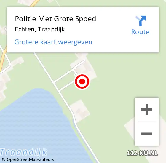 Locatie op kaart van de 112 melding: Politie Met Grote Spoed Naar Echten, Traandijk op 12 juli 2024 17:39