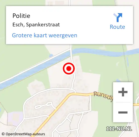 Locatie op kaart van de 112 melding: Politie Esch, Spankerstraat op 12 juli 2024 17:41