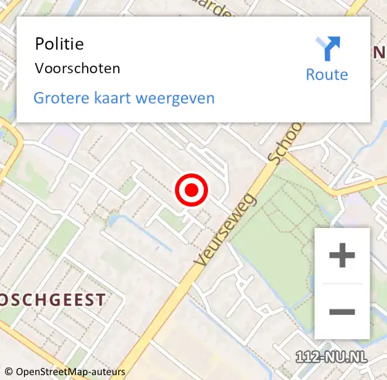 Locatie op kaart van de 112 melding: Politie Voorschoten op 12 juli 2024 18:02