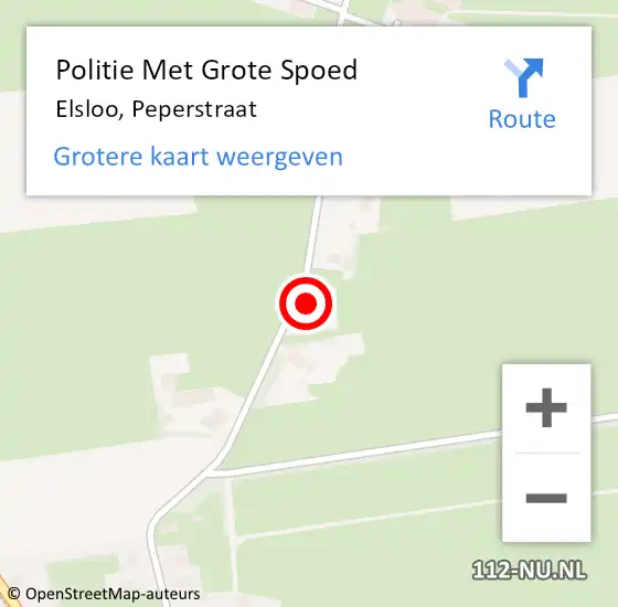 Locatie op kaart van de 112 melding: Politie Met Grote Spoed Naar Elsloo, Peperstraat op 12 juli 2024 18:15