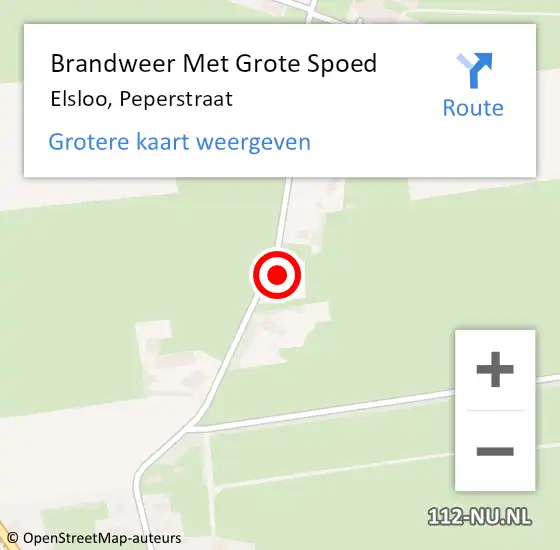 Locatie op kaart van de 112 melding: Brandweer Met Grote Spoed Naar Elsloo, Peperstraat op 12 juli 2024 18:16