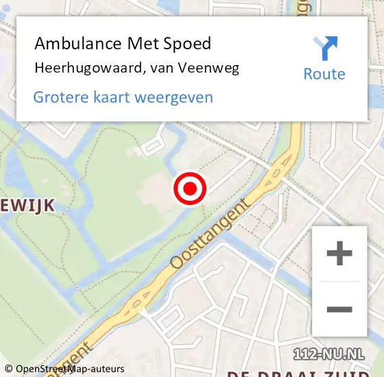 Locatie op kaart van de 112 melding: Ambulance Met Spoed Naar Heerhugowaard, van Veenweg op 12 juli 2024 18:22