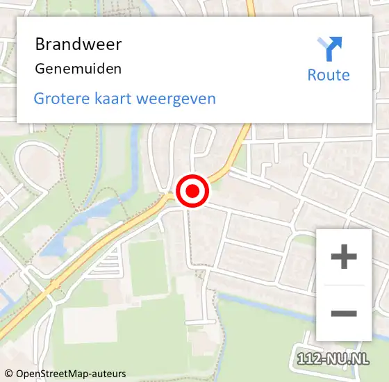 Locatie op kaart van de 112 melding: Brandweer Genemuiden op 12 juli 2024 18:54