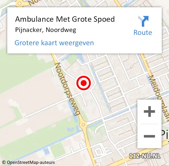 Locatie op kaart van de 112 melding: Ambulance Met Grote Spoed Naar Pijnacker, Noordweg op 12 juli 2024 19:49