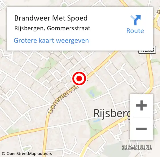 Locatie op kaart van de 112 melding: Brandweer Met Spoed Naar Rijsbergen, Gommersstraat op 12 juli 2024 19:59